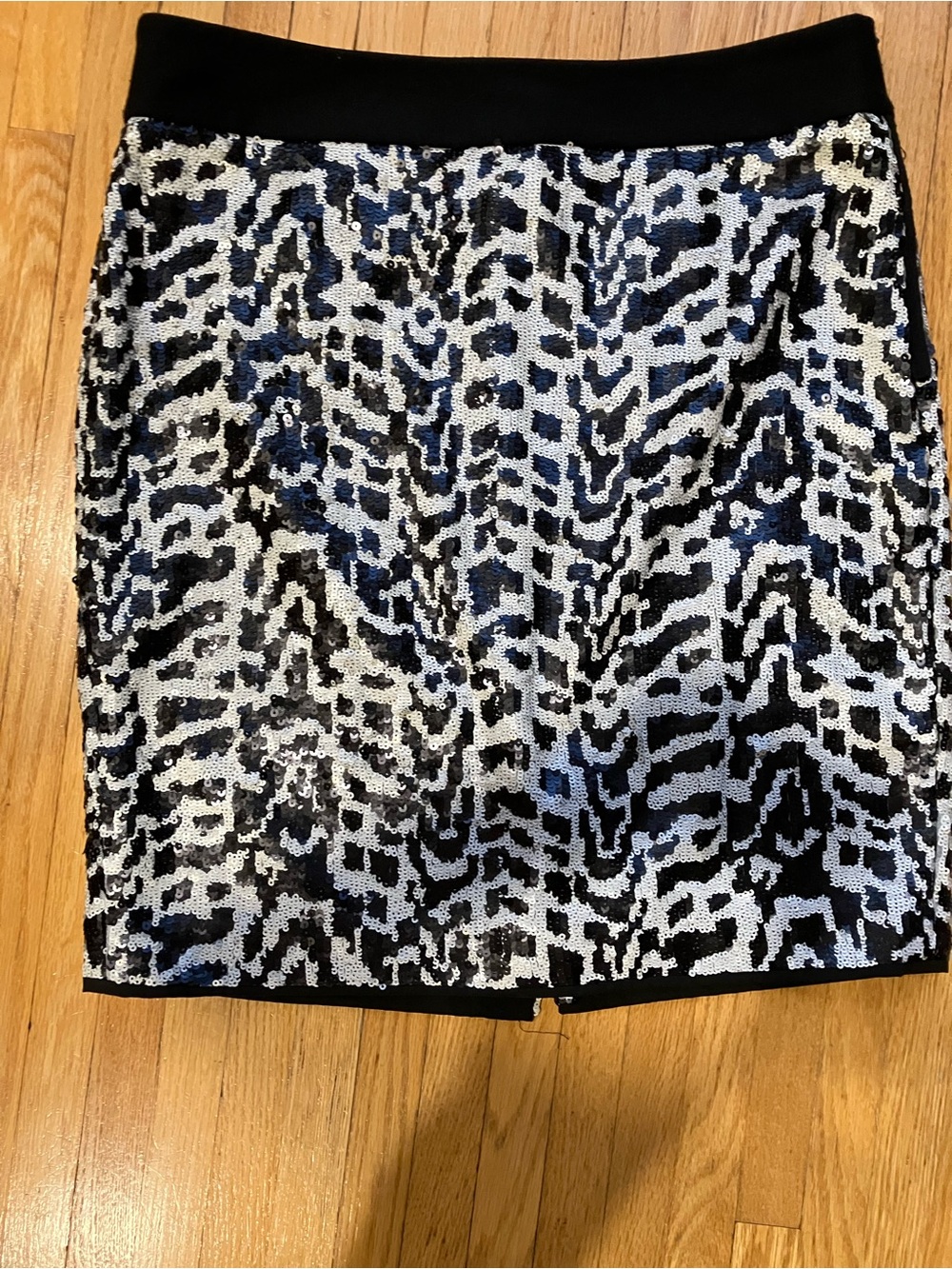 Black & Silver Sequin Animal Print Mini Skirt mob wife sexy coquette glittery